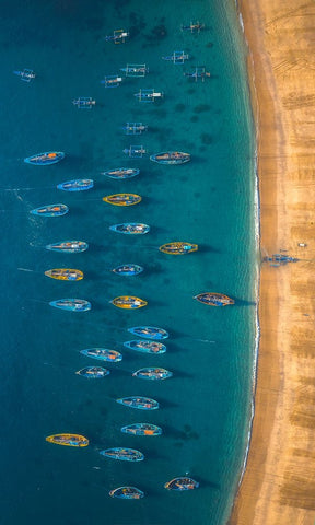 The direction of the sea Black Ornate Wood Framed Art Print with Double Matting by TIANQI