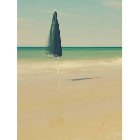 The green umbrella Black Modern Wood Framed Art Print by Della Latta, Massimo