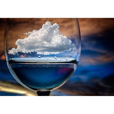 Cloud in a glass Black Modern Wood Framed Art Print by Peinado, Chechi