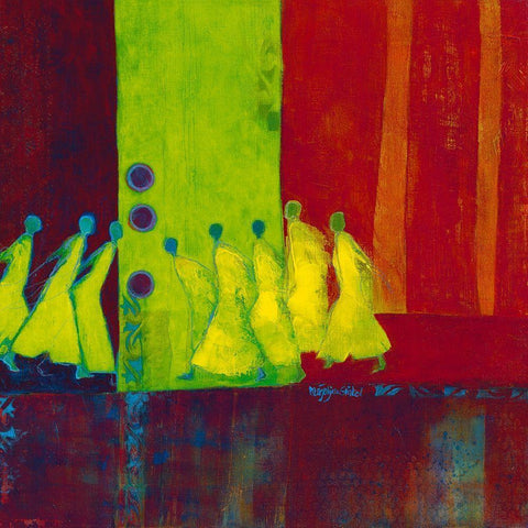 Red Carpet I White Modern Wood Framed Art Print with Double Matting by van Ginkel, Marjolijn