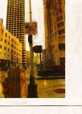 Curb Lane Must White Modern Wood Framed Art Print with Double Matting by Olukman, Ayline