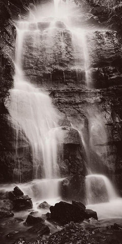 Waterfall Swallet-Peak District,England White Modern Wood Framed Art Print with Double Matting by Butcher, Dave