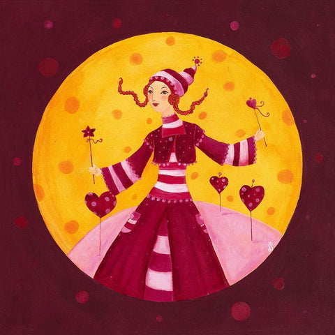 Mes petits cœurs Black Modern Wood Framed Art Print by Pillault, Loetitia