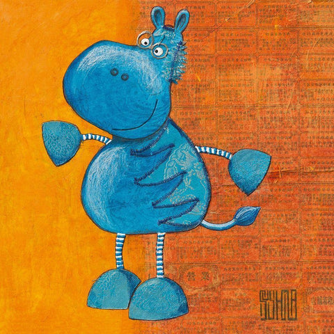 Zibro Black Modern Wood Framed Art Print with Double Matting by Dahan, Sushila