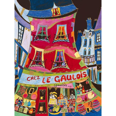 Le gaulois Black Modern Wood Framed Art Print by Wentzeis, Martine