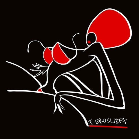 Explosion Black Modern Wood Framed Art Print with Double Matting by F. Grosliere