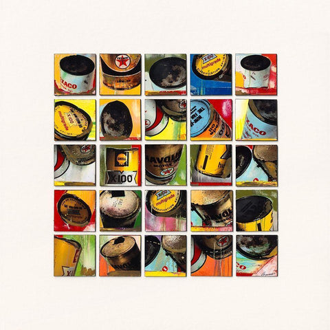 Texaco Pop Art White Modern Wood Framed Art Print with Double Matting by Cosentino, Jean