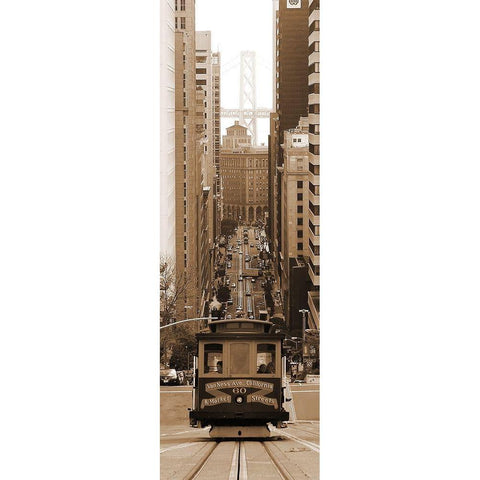 SF Cable Car Black Modern Wood Framed Art Print with Double Matting by Terrible, Aurelien