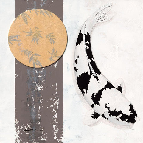 Koi Creme Spot I Gold Ornate Wood Framed Art Print with Double Matting by Gruhn, Nicole