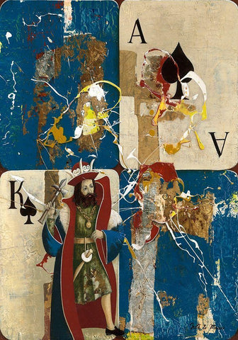 The King Black Ornate Wood Framed Art Print with Double Matting by Juta and Mareks