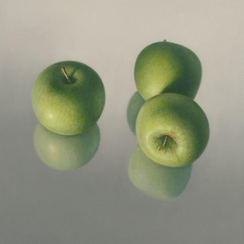 Appel symfonie No. 14 White Modern Wood Framed Art Print by Delaer