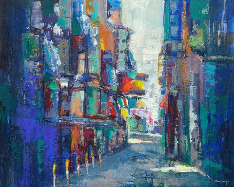 de Palma Black Ornate Wood Framed Art Print with Double Matting by Camargo, Jesus P.