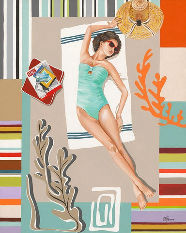 Femme 14 White Modern Wood Framed Art Print with Double Matting by Bernard, Anne