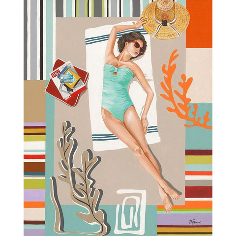 Femme 14 Black Modern Wood Framed Art Print with Double Matting by Bernard, Anne