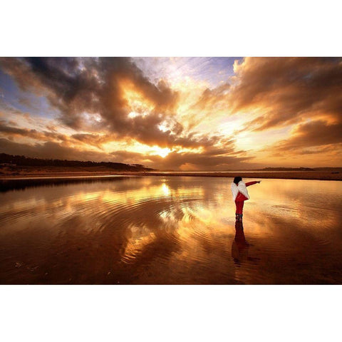 Angel Gold Ornate Wood Framed Art Print with Double Matting by Cano, Marina