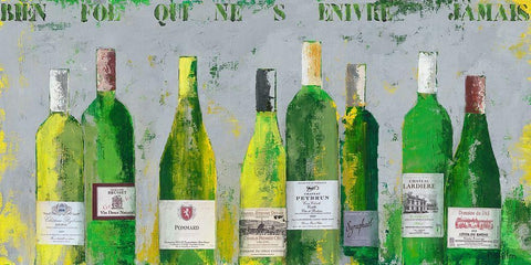 Selection de ma cave I White Modern Wood Framed Art Print with Double Matting by Persillon, Francoise