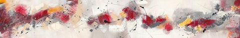 Farandole III White Modern Wood Framed Art Print with Double Matting by Ball, Veronique