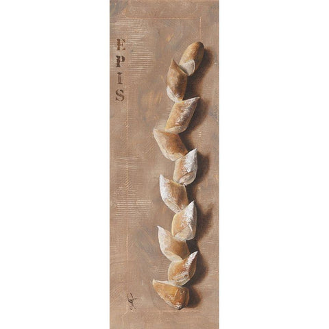 Baguette epi de ble Gold Ornate Wood Framed Art Print with Double Matting by Defontenay, Elodie