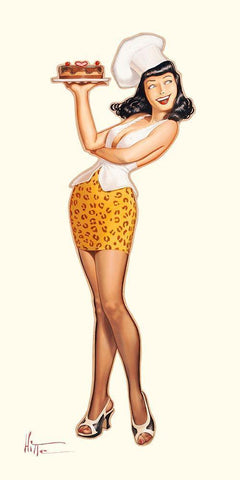 Betty Chocolat Black Ornate Wood Framed Art Print with Double Matting by Hitte, Patrick