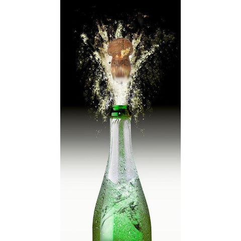 Splashing Cork I White Modern Wood Framed Art Print by Hillert, Peter