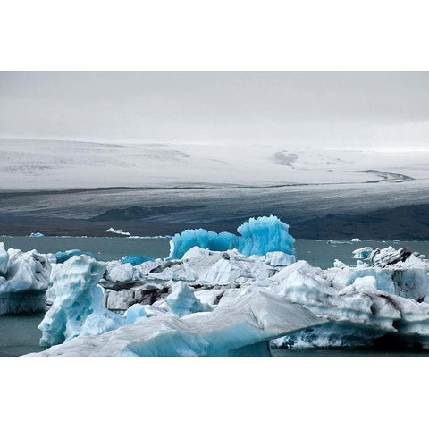 Jokulsárlon-Island Black Modern Wood Framed Art Print with Double Matting by Seidel, Leo