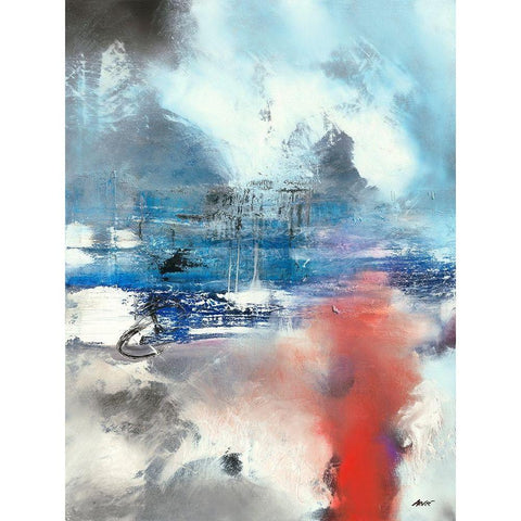 Lake Side Black Modern Wood Framed Art Print with Double Matting by ARVEE