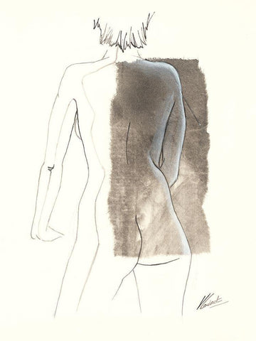 Noemie I White Modern Wood Framed Art Print with Double Matting by Cadoret, Virginie