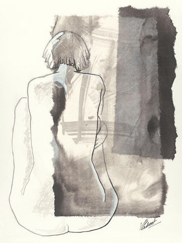 Noemie II Black Ornate Wood Framed Art Print with Double Matting by Cadoret, Virginie