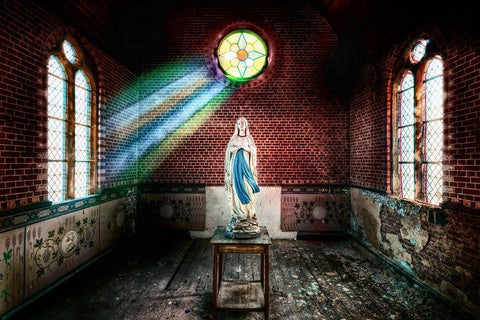 The private Chapel White Modern Wood Framed Art Print with Double Matting by Haker, Matthias