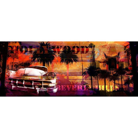 Beverly Hills Gold Ornate Wood Framed Art Print with Double Matting by Carlson, Don