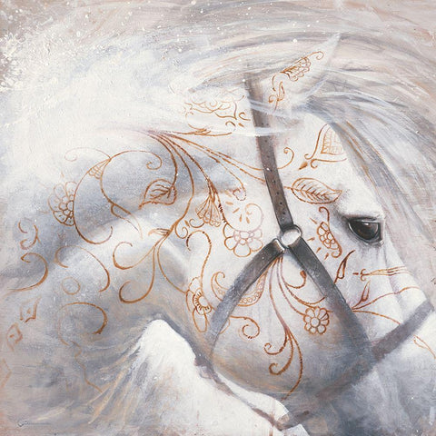 Brume d argent II Gold Ornate Wood Framed Art Print with Double Matting by Cazal, Cedric