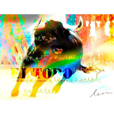 El Toro Gold Ornate Wood Framed Art Print with Double Matting by Bosboom, Leon