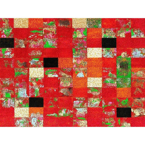 China Red Black Modern Wood Framed Art Print by Fahar