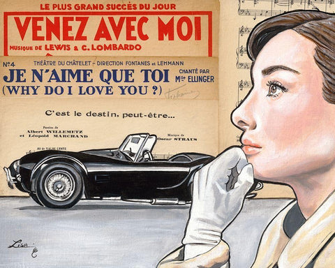 Je n aime que toi  White Modern Wood Framed Art Print with Double Matting by Lisa.C