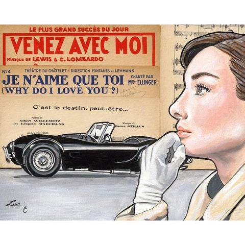 Je n aime que toi  Black Modern Wood Framed Art Print with Double Matting by Lisa.C