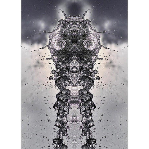 Splashhead Black Modern Wood Framed Art Print with Double Matting by NUPHO