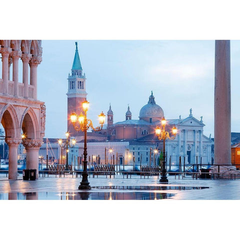 Venice White Modern Wood Framed Art Print by Fischer, Rolf