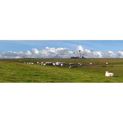 St. Peter Ording White Modern Wood Framed Art Print by Fischer, Rolf