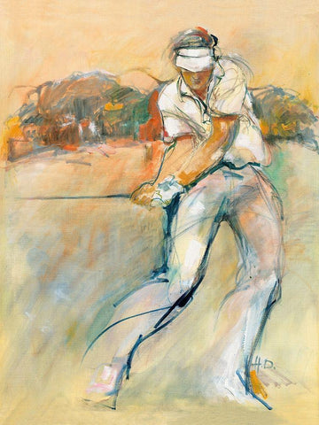 In Full Swing Black Ornate Wood Framed Art Print with Double Matting by Declercq, Huguette