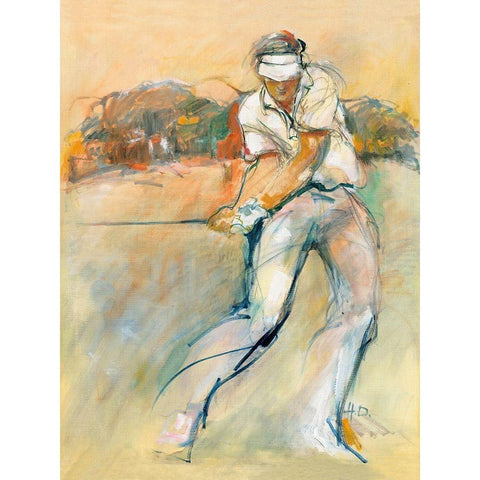 In Full Swing Black Modern Wood Framed Art Print by Declercq, Huguette