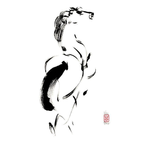 Etalon Black Modern Wood Framed Art Print with Double Matting by Hanniet, Marc