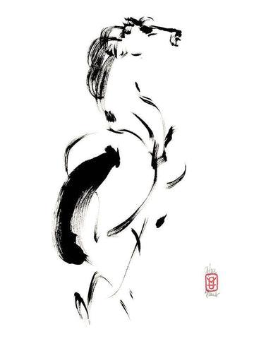 Etalon White Modern Wood Framed Art Print with Double Matting by Hanniet, Marc