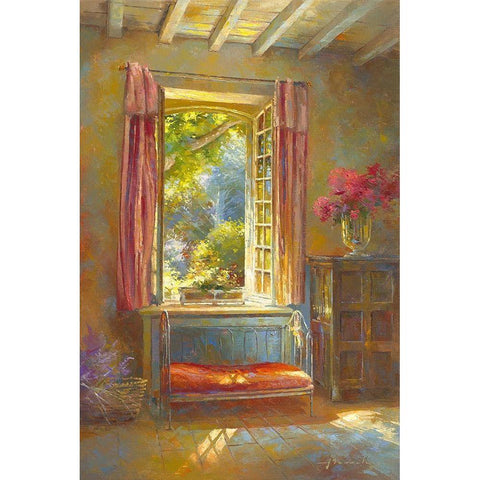 Le lit de Sãska Gold Ornate Wood Framed Art Print with Double Matting by Messely, Johan