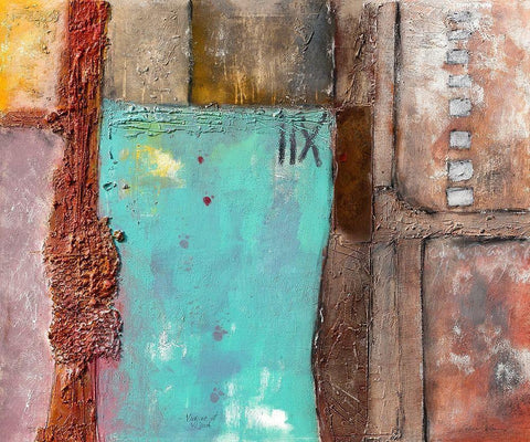 Ruggine et verde White Modern Wood Framed Art Print with Double Matting by Alba, Andreas