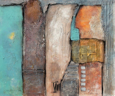 Leicht grun - blau Black Ornate Wood Framed Art Print with Double Matting by Alba, Andreas