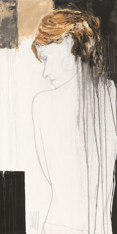 Parure Matinale White Modern Wood Framed Art Print with Double Matting by Choisy, Christian