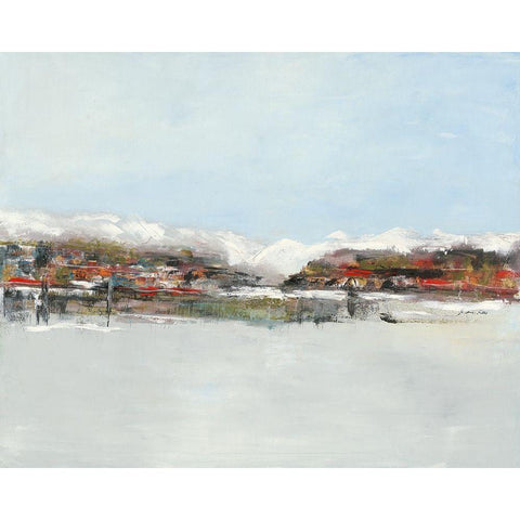 Wintertown Black Modern Wood Framed Art Print with Double Matting by Arns-Muller, Monika