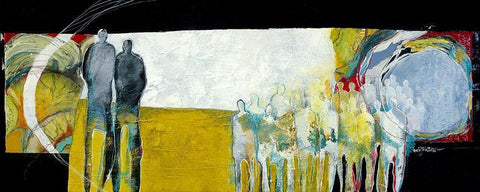 Together again White Modern Wood Framed Art Print with Double Matting by van Ginkel, Marjolijn