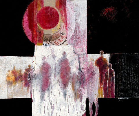 In het voorbij gaan Black Ornate Wood Framed Art Print with Double Matting by van Ginkel, Marjolijn