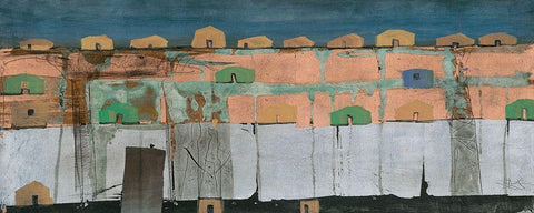 Copper Bridge Black Ornate Wood Framed Art Print with Double Matting by Richter-Armgart, Rose